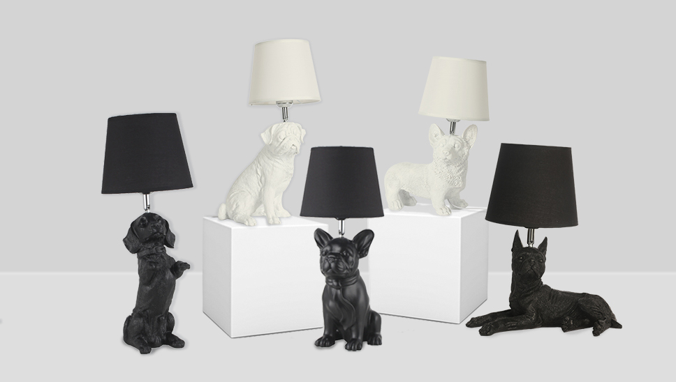 Lampe de table en forme de chien